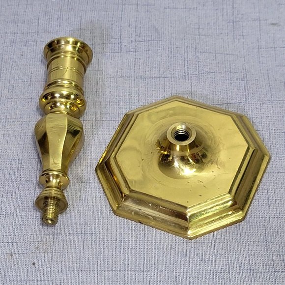 Vintage 60s Mid Century Set of 2 Brass 5.5" Candlestick Holders Made‎ in Japan - Picture 11 of 13